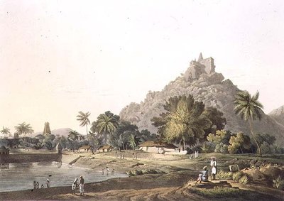Pagode a Trinchicunum, tavola XI, inciso da Daniel Havell 1809 da Henry (after) Salt