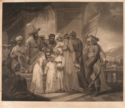 Tippoo Sultaun consegna a Gullumalli il Vakeel i suoi due figli da Henry (after) Singleton