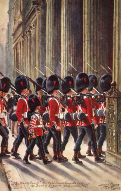 Le guardie di Coldstream entrano nella Banca d