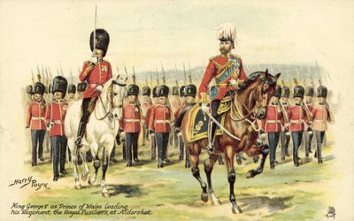 Re Giorgio V come Principe di Galles guida il suo reggimento, i Royal Fusiliers, ad Aldershot da Henry A. Payne