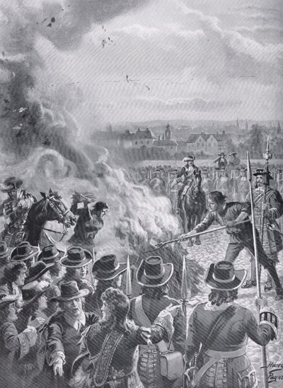 Il rogo del pamphlet di Blount da parte del boia, c.1910 da Henry A. Payne
