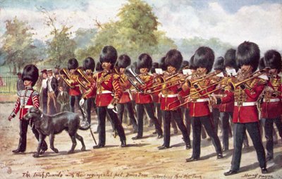 Le Guardie Irlandesi con il loro animale reggimentale che marciano nel parco da Henry A. Payne