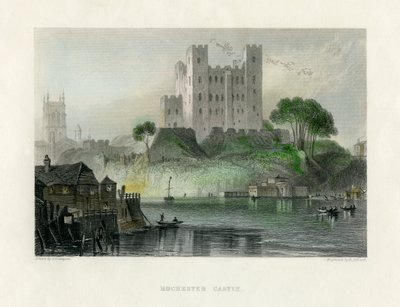 Castello di Rochester, Kent, metà XIX secolo da Henry Adlard