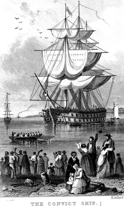 La nave dei condannati, c1820 da Henry Adlard