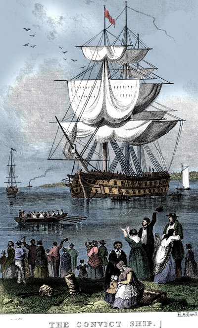 La nave dei condannati, c1820 da Henry Adlard