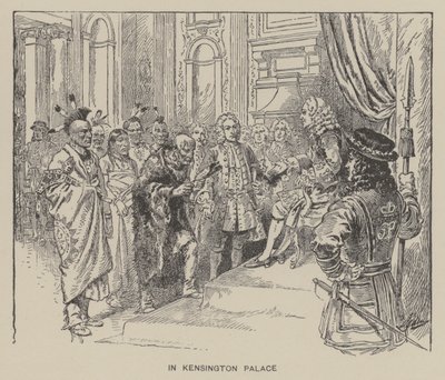 Ricevimento degli indiani Creek da parte del re Giorgio II al Palazzo di Kensington da Henry Alexander (after) Ogden