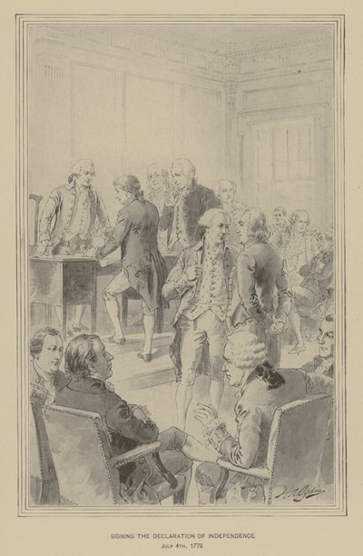 Firma della Dichiarazione di Indipendenza, 4 luglio 1776 da Henry Alexander (after) Ogden