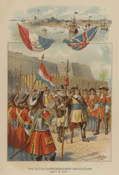 La resa olandese di New Amsterdam, 8 settembre 1664 da Henry Alexander (after) Ogden