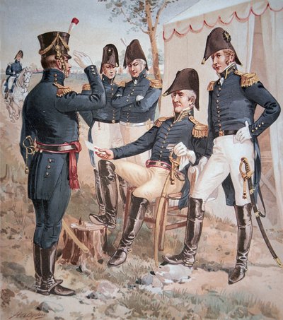 Generale Andrew Jackson (1767-1845) e il suo staff sul campo da Henry Alexander Ogden