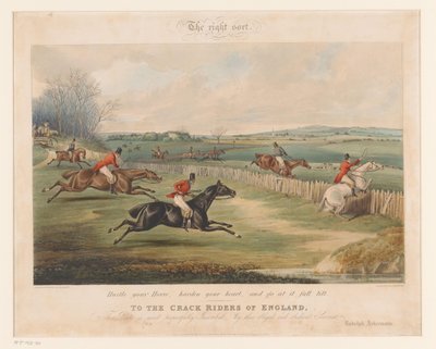 Cavalli da caccia con cavalieri che saltano recinzioni da Henry Alken (I)