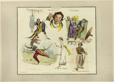 Piatti dalle illustrazioni alle canzoni popolari da Henry Alken