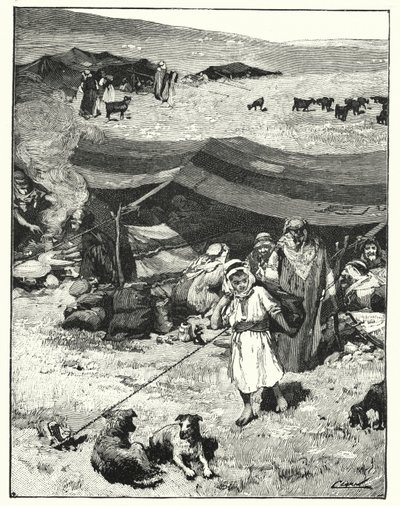 Un accampamento beduino (litografia) da Henry Andrew Harper