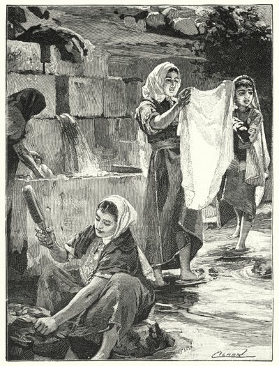 Fontana a Lifta in Samaria (litografia) da Henry Andrew Harper