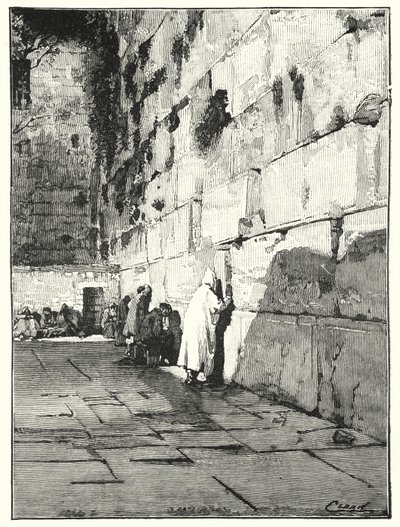 Luogo del pianto degli ebrei, Gerusalemme (litografia) da Henry Andrew Harper