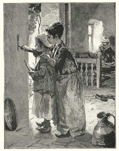 Statuti e leggi sullo stipite della porta della casa di un ebreo (litografia) da Henry Andrew Harper