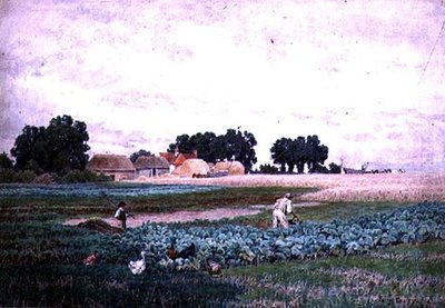 Campo di cavoli e fattoria da Henry Bailey