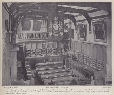Interno della Guildhall, Canterbury, Kent da Henry Beauchamp Collis