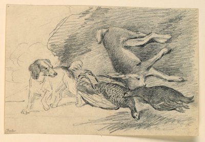 Studio di un cane accanto a selvaggina uccisa da Henry Bernard Chalon