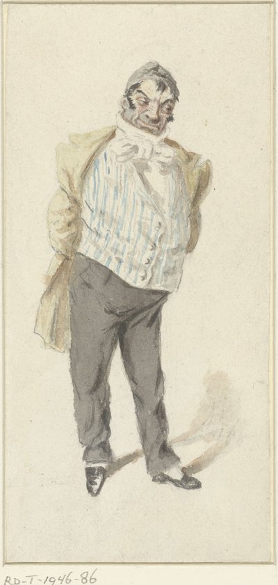 Caricatura di un gentiluomo in piedi da Henry Bonaventure Monnier