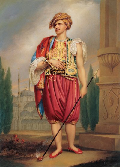 Ritratto di Thomas Hope 1769–1831 in costume turco dopo William Beechey, inizio XIX sec. da Henry Bone