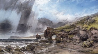 Una costa rocciosa a Padstow, Cornovaglia da Henry Bright