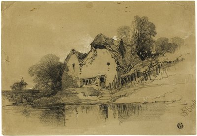 Cottage sul bordo del canale da Henry Bright