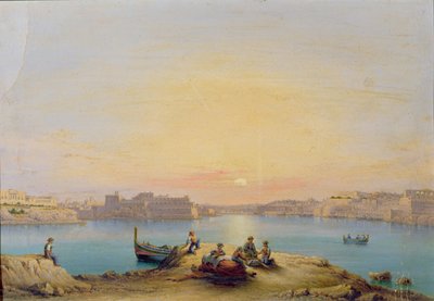 Porto di Valetta al Tramonto da Henry Charles Ferro