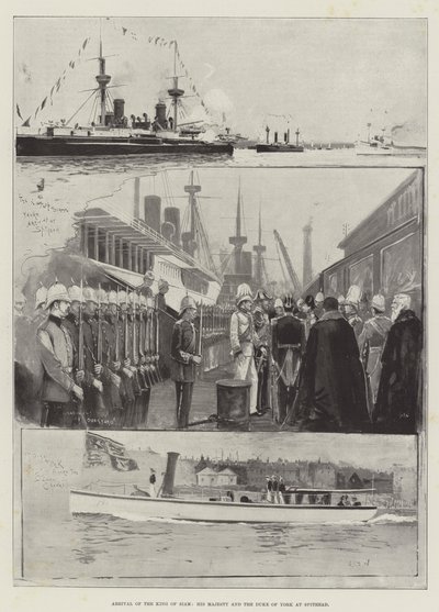 Arrivo del re del Siam, Sua Maestà e il duca di York a Spithead da Henry Charles Seppings Wright