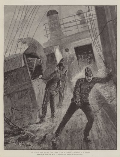 Sente la battaglia da lontano, il cavallo di Sir R Buller in una tempesta da Henry Charles Seppings Wright