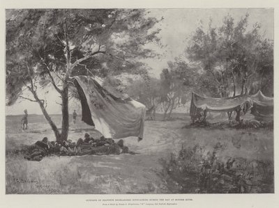 Avamposti degli Highlanders di Seaforth che bivaccano durante il Giorno al Fiume Modder da Henry Charles Seppings Wright