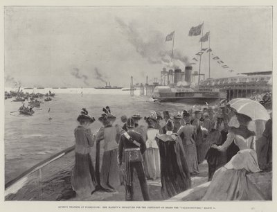 Il tempo della regina a Folkestone, la partenza di Sua Maestà per il continente a bordo del Calais-Douvres, 11 marzo da Henry Charles Seppings Wright