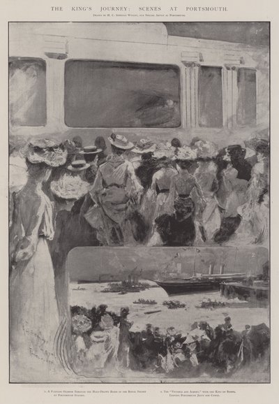 Il viaggio del re, scene a Portsmouth da Henry Charles Seppings Wright