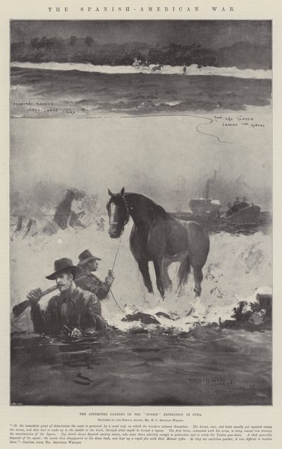 La guerra ispano-americana, il tentativo di sbarco della spedizione Gussie a Cuba da Henry Charles Seppings Wright