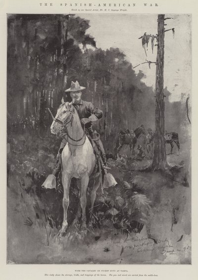 La guerra ispano-americana, con la cavalleria di servizio a Tampa da Henry Charles Seppings Wright