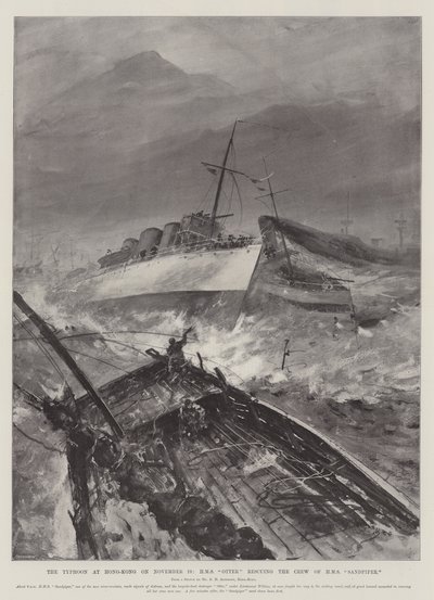 Il tifone a Hong Kong il 10 novembre, HMS Otter che salva l