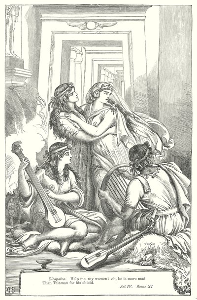 Antonio e Cleopatra (incisione) da Henry Courtney (after) Selous