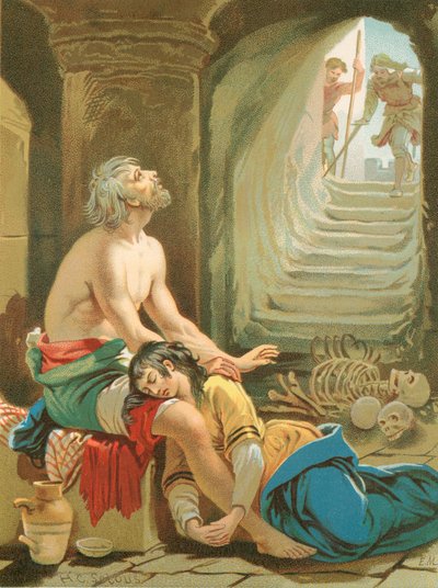 La disperazione e sua figlia nel Castello del Dubbio da Henry Courtney Selous
