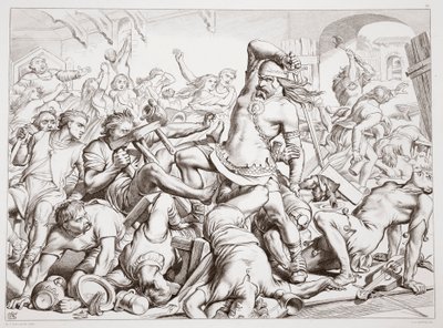 Come Hereward liberò Bourne dai francesi, illustrazione da Hereward the Great di Charles Kingsley, pub. 1870 da Henry Courtney Selous
