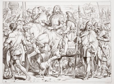 Come Hereward entra nella fortezza consacrata di St. Bertin, illustrazione da Hereward the Great di Charles Kingsley, pub. 1870 da Henry Courtney Selous