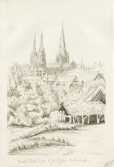 Cattedrale di Lichfield - Vista Sud-Ovest da Henry Curzon Allport