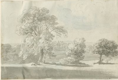 Shenstone - Little Aston Hall: disegno a penna e acquerello, nd [1788-1855] da Henry Curzon Allport