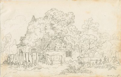 Yoxall - Vecchia fattoria: disegno a matita, nd [circa 1815] da Henry Curzon Allport