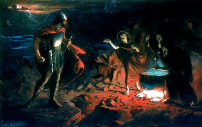 Macbeth e le streghe, fine 19° secolo da Henry Daniel Chadwick