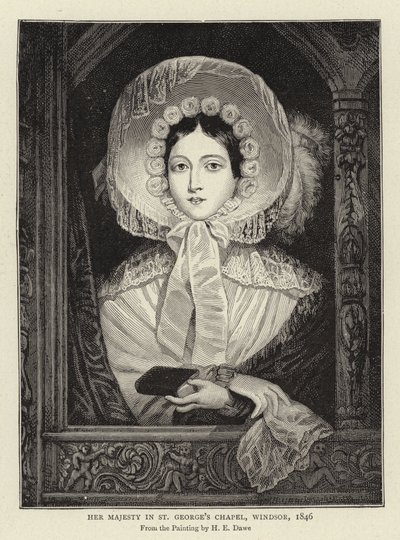 Sua Maestà nella Cappella di San Giorgio, Windsor, 1846 da Henry Dawe