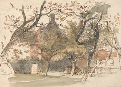 Parte di una casa e giardino da Henry Edridge