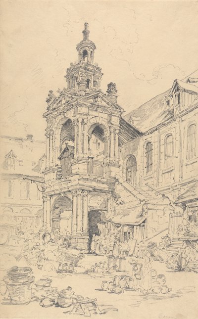 Il portico della Halle della Haute Vielle Tour, Rouen da Henry Edridge