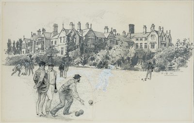 Manicomio di Cheadle dal campo da bowling da Henry Edward Tidmarsh