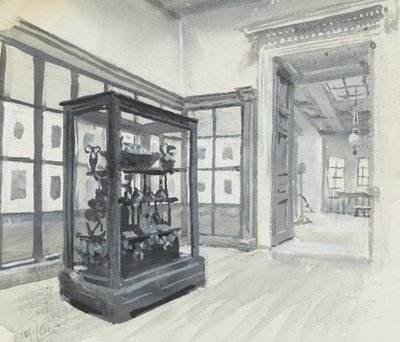 Vista interna del Museo Britannico che mostra la galleria delle incisioni da Henry Edward Tidmarsh