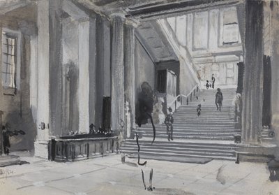 Vista interna del Museo Britannico che mostra la scala principale, 1884 da Henry Edward Tidmarsh