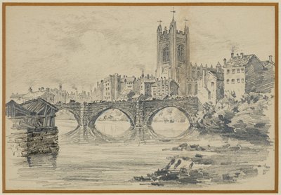La Vecchia Chiesa e il Ponte di Salford (da una vecchia stampa) da Henry Edward Tidmarsh